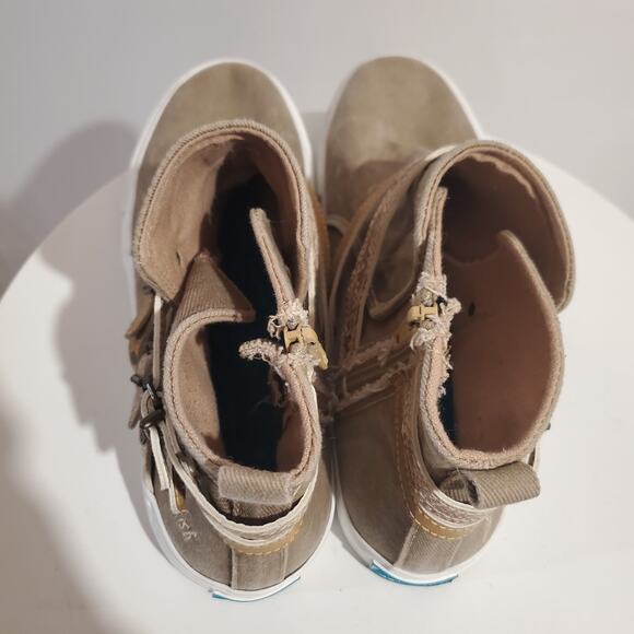 Blowfish Malibu Womens Canvas Strappy High Top Sneakers Size 10 Taupe Casual - Picture 7 of 12